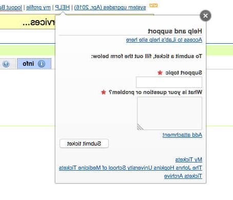 iLab Ticket Submission